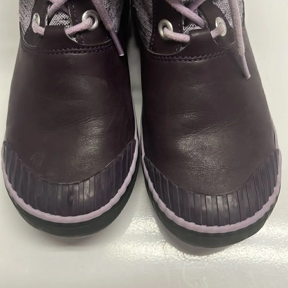 Keen Girl’s Waterproof Rubber Sherpa Lined Heather Purple Lace Up Boots Size 3